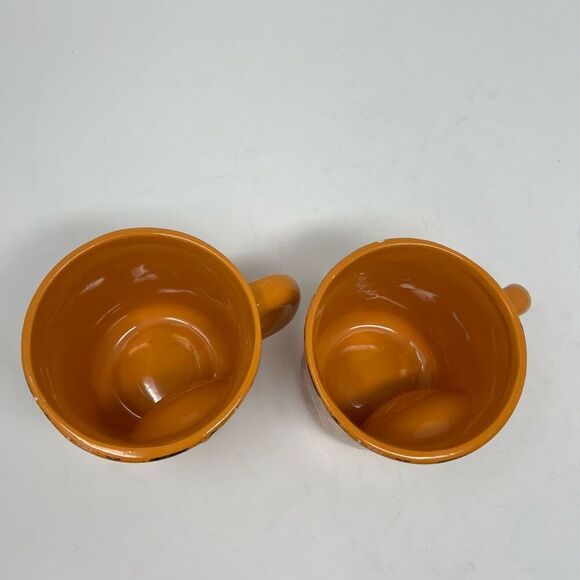 Set of 2 MARKET FINDS Coffee Mug Orange Happy Harvest Figural Ceramic Pumpkins - Picture 7 of 11